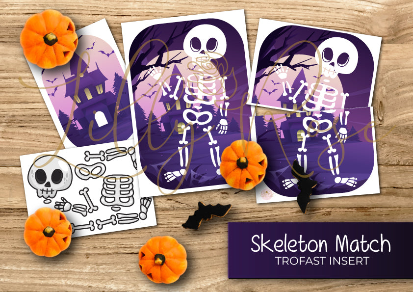 Flisat insert - Halloween skeleton building activity