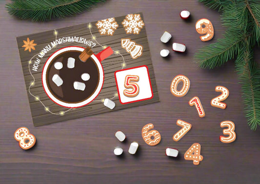 Playdoh mats - Marshmallow counting hot chocolate