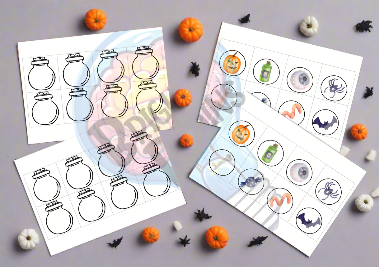 Halloween secret item jars for lightbox or torch play