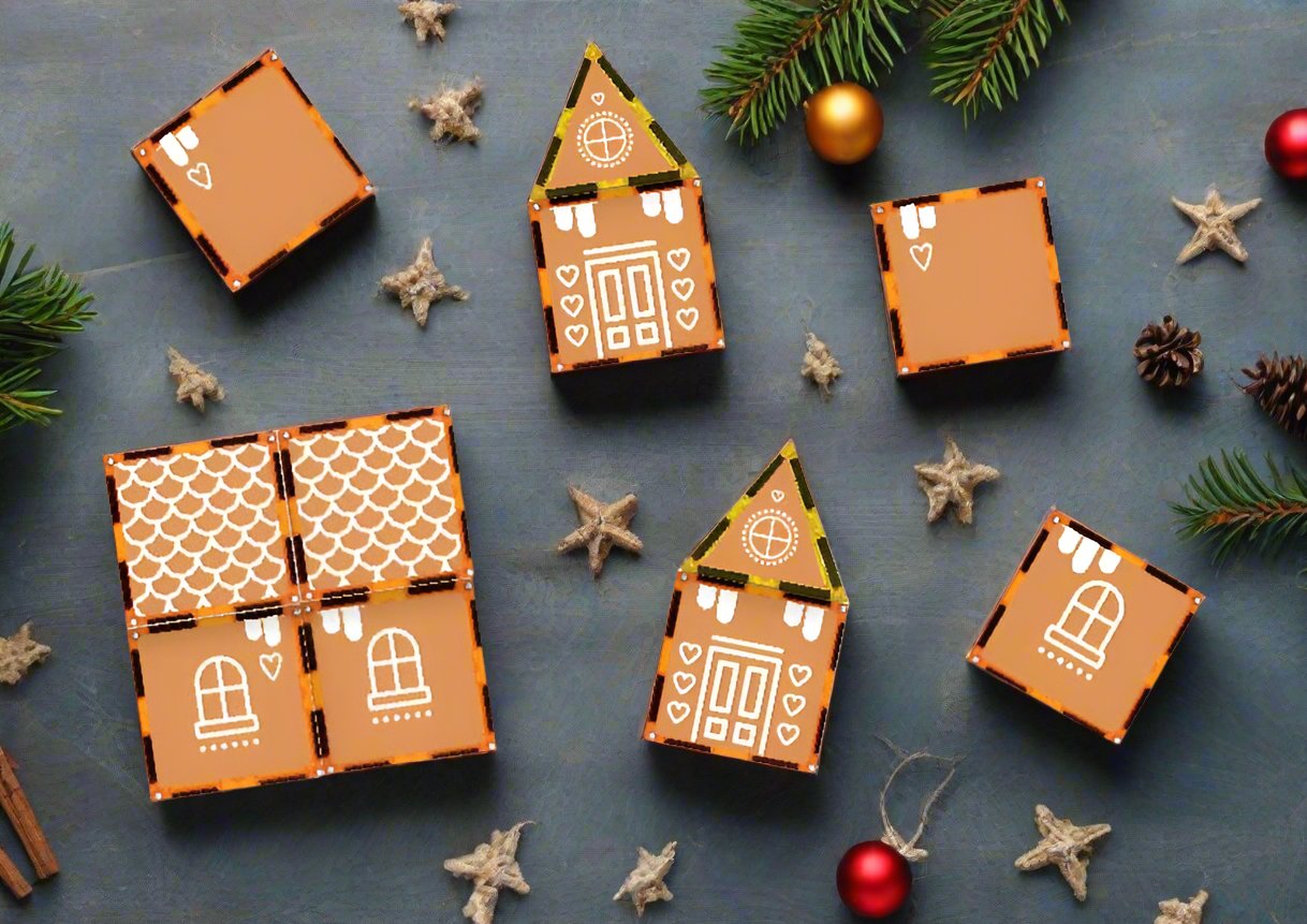 Magnet tile toppers - Christmas gingerbread house