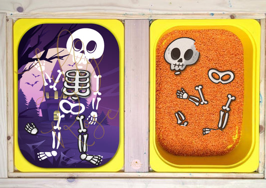 Flisat insert - Halloween skeleton building activity