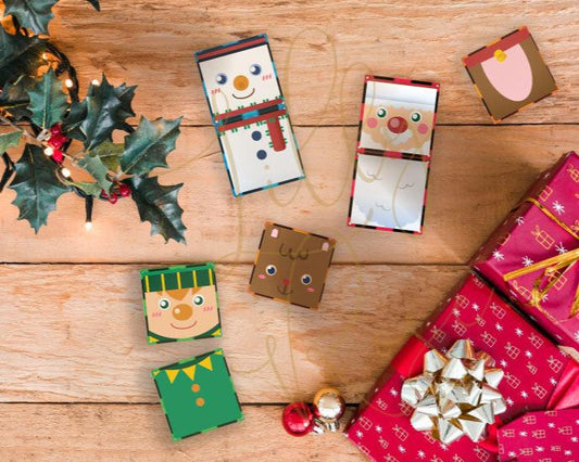 Magnet tile toppers - Christmas matching activity