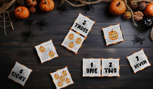 Magnet tile toppers - Pumpkin counting 1- 10